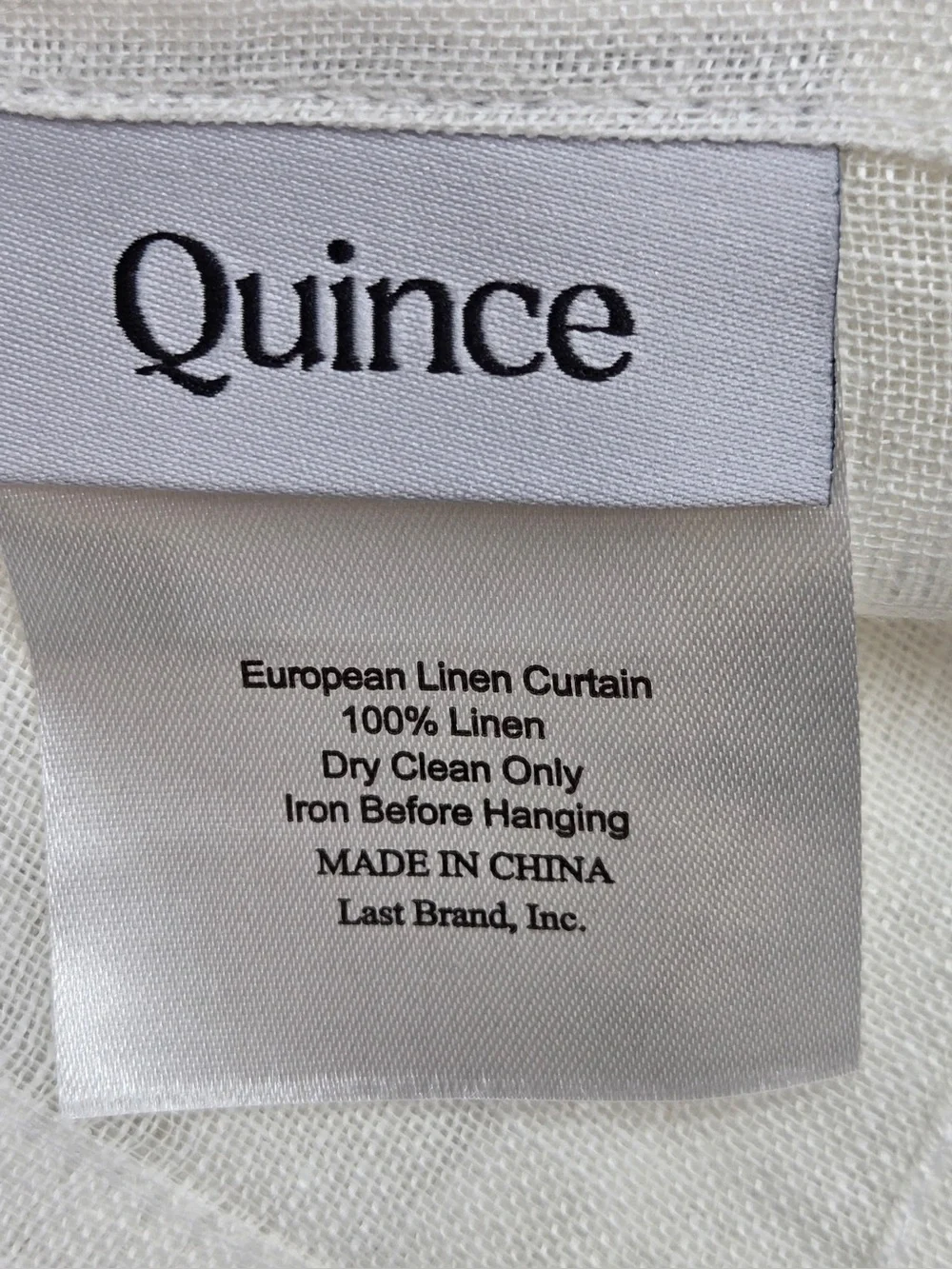 NWT QUINCE Set Of 2 48x84 European Linen Sheer Curtains White 0306